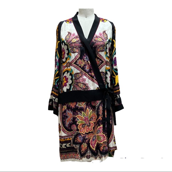 Etro Dresses & Skirts - Etro Italian Luxury Colorful Paisley Wrap Kimono Dress